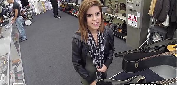  Good looking gal has steamy fuck session in the pawnshop